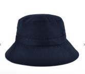 Polyviscose School Bucket Hat-Navy 
